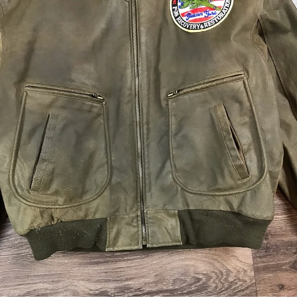 Excelled The Lost Squadron Men’s Vintage Leather Battle Coat Bomber War Jacket L - Picture 13 of 15